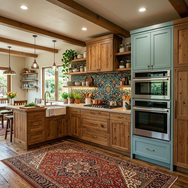 Rustic Kitchen with Floral Accents